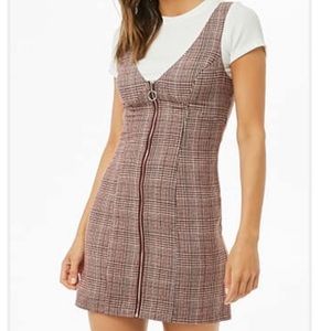 Glen Plaid Pinafore zip up Dress